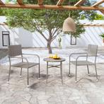 vidaXL 3-delige Tuinset poly rattan grijs, 3 zitplaatsen, Nieuw, Tuinset, Verzenden