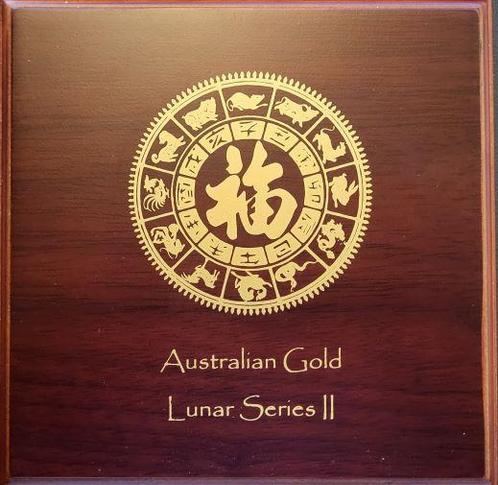 Verzameldoos Gouden Lunar II - 1/2 oz (12 munten), Postzegels en Munten, Munten | Oceanië, Losse munt, Goud, Verzenden