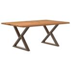 vidaXL Eettafel met natuurlijke rand 180x120x74cm eikenhout, Verzenden, Nieuw
