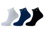 3 paar Damessokken met pareltjes - Grijs/Blauw/Zwart, Verzenden, Nieuw