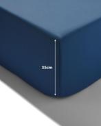 HEMA Boxspring hoeslaken zacht katoen 140x200 blauw, Verzenden, Nieuw, Blauw
