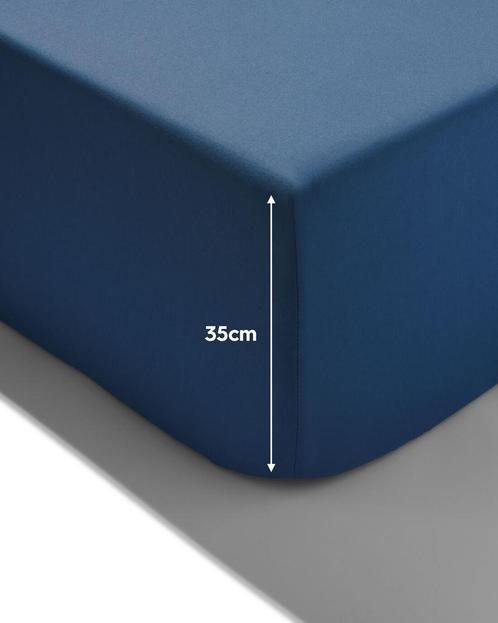HEMA Boxspring hoeslaken zacht katoen 140x200 blauw, Huis en Inrichting, Slaapkamer | Beddengoed, Nieuw, Verzenden
