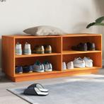 vidaXL Schoenenkast 110x34x45 cm massief grenenhout wasbruin, Verzenden, Nieuw
