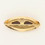 Broche - 14 karaat Geel goud - 2.88ct. tw. Granaat, Sieraden, Tassen en Uiterlijk, Antieke sieraden