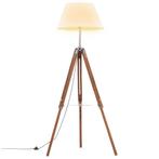 vidaXL Vloerlamp driepoot 141 cm massief teakhout, Verzenden, Nieuw