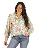 Turquoise bloemenprint blouse van Vera Jo, Nieuw, Verzenden