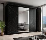 Kledingkast marmer zwart 250x62x200 schuifdeuren met spiegel, Nieuw, Modern, 50 tot 75 cm, 200 cm of meer