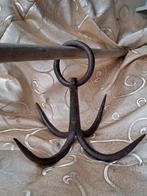 Beeld, Antik,kovácsoltvas hentes 4ágú húskampó - 16 cm -, Antiek en Kunst