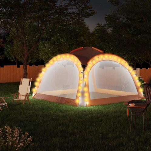 vidaXL Partytent met LED en 4 zijwanden 3,6x3,6x2,3 m grijs, Tuin en Terras, Partytenten, Partytent, Nieuw, Verzenden
