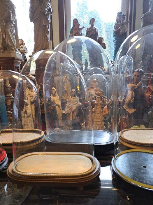 Stolp (7) - StolpMongeblazen Antiek Glas en Houten Voet -, Antiek en Kunst, Antiek | Overige Antiek