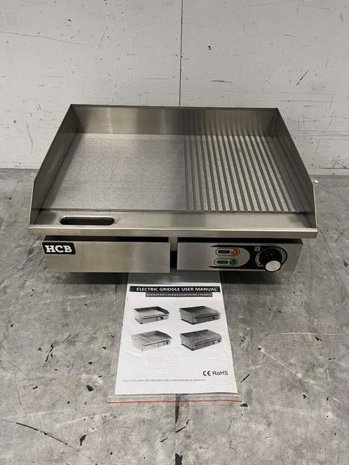 RVS HCB Grillplaat Bakplaat 1/2 Geribbelde plaat 55 cm 230V, Zakelijke goederen, Horeca | Keukenapparatuur, Nieuw in verpakking