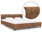 vidaXL Bedframe kunstsuède bruin 180x200 cm, Huis en Inrichting, Slaapkamer | Bedden, Overige materialen, Eenpersoons, Bruin, Verzenden