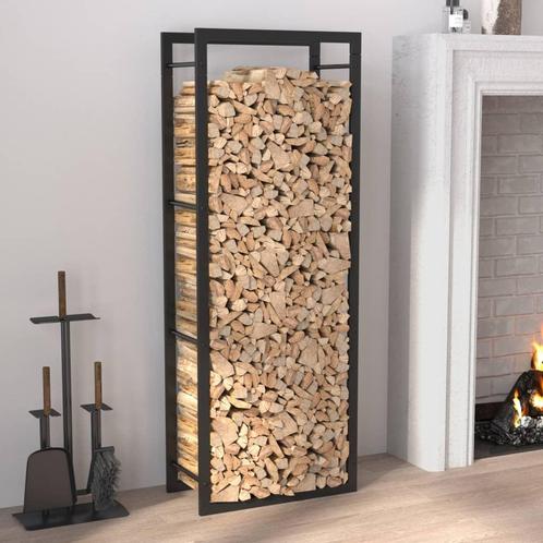 vidaXL Haardhoutrek 50x28x132 cm staal matzwart, Huis en Inrichting, Haarden, Nieuw, Verzenden