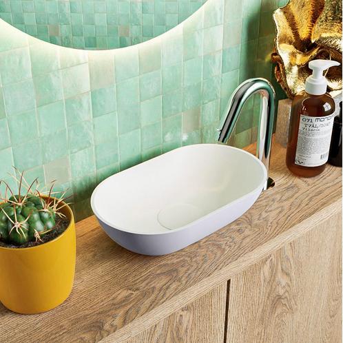 MONDIAZ POOLE solid surface opzetkom kleur Cale | Talc., Doe-het-zelf en Verbouw, Sanitair, Overige typen, Nieuw, Ophalen of Verzenden