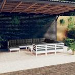 vidaXL 12-delige Loungeset met kussens grenenhout wit, Tuin en Terras, Verzenden, Nieuw, Loungeset