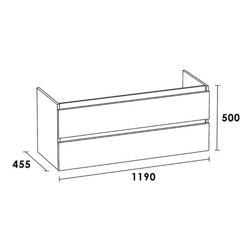 Meubelset Brauer Solution 120 Mat Zwart 2 Lades Met Wastafel, Doe-het-zelf en Verbouw, Sanitair, Ophalen of Verzenden