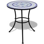 vidaXL Bistrotafel 60 cm mozaïek blauw en wit, Verzenden, Nieuw