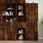 vidaXL buffetkast 45x42,5x185 cm bewerkt hout gerookt, Minder dan 50 cm, Verzenden, Nieuw, Minder dan 100 cm