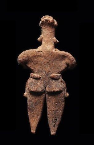 Pre-Columbiaans. Colima Staand figuur Met Spaanse, Verzamelen, Mineralen en Fossielen