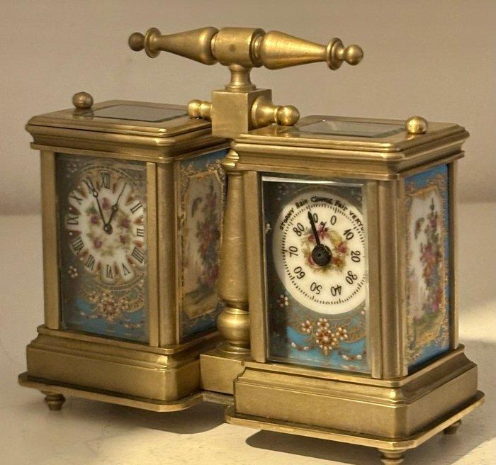 Rijtuigklok - Messing - 1990-2000 - Reisklok & barometer, Antiek en Kunst, Antiek | Klokken