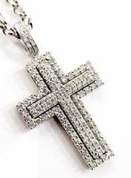 Ketting met hanger - 18 karaat Witgoud - 1.85ct. tw. Diamant, Sieraden, Tassen en Uiterlijk, Antieke sieraden