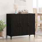 vidaXL Dressoir Zwart eiken 34 x 90 x 80 cm Bewerkt hout, Huis en Inrichting, Verzenden, Nieuw, Overige houtsoorten, Minder dan 50 cm