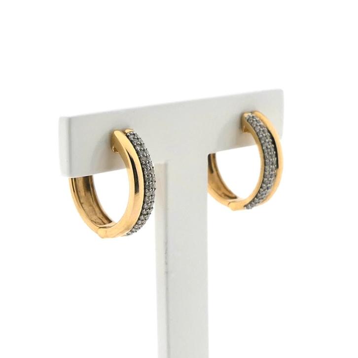 9 Krt. oorstekers met diamant | 0,36 ct. (oorbellen, dames), Sieraden, Tassen en Uiterlijk, Antieke sieraden, Met edelsteen, Goud