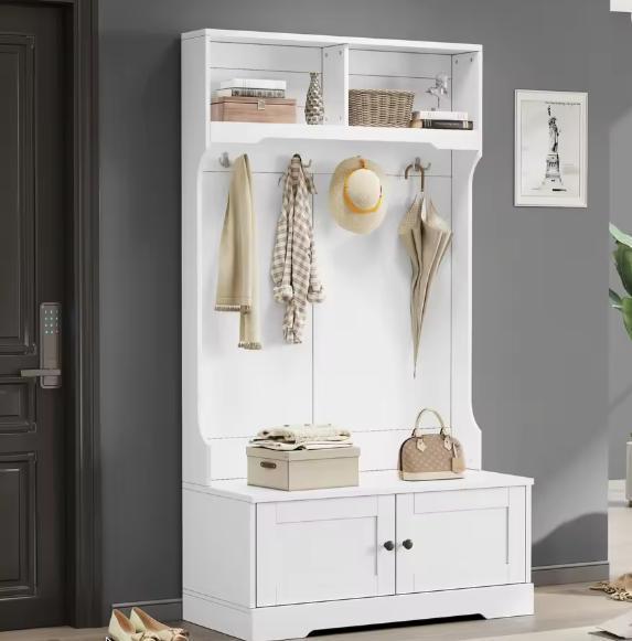 Kapstok & Entree Kast met 4 Haken en 2 Vakjes, Kleding | Dames, Kledingrekken, Nieuw, Verzenden