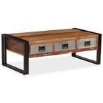 vidaXL Salontafel met 3 lades 100x50x35 cm massief, 100 tot 150 cm, Verzenden, Nieuw, 50 tot 100 cm
