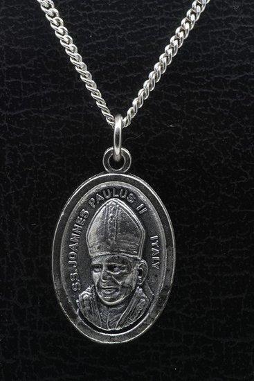 Zilveren Paus Johannes Paulus II ketting hanger, Sieraden, Tassen en Uiterlijk, Kettinghangers, Verzenden