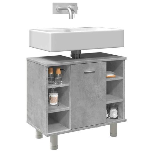 vidaXL Badkamerkast 60x32x53,5 cm spaanplaat betongrijs, Huis en Inrichting, Badkamer | Badkamermeubels, Nieuw, Minder dan 100 cm