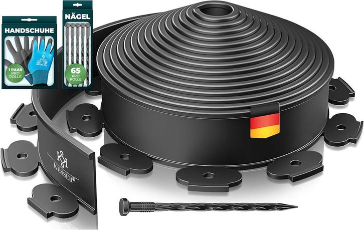 Gazonrand - Tuinrand - 10m - 5cm - Zwart - KESSER®, Tuin en Terras, Overige Tuin en Terras, Nieuw, Verzenden