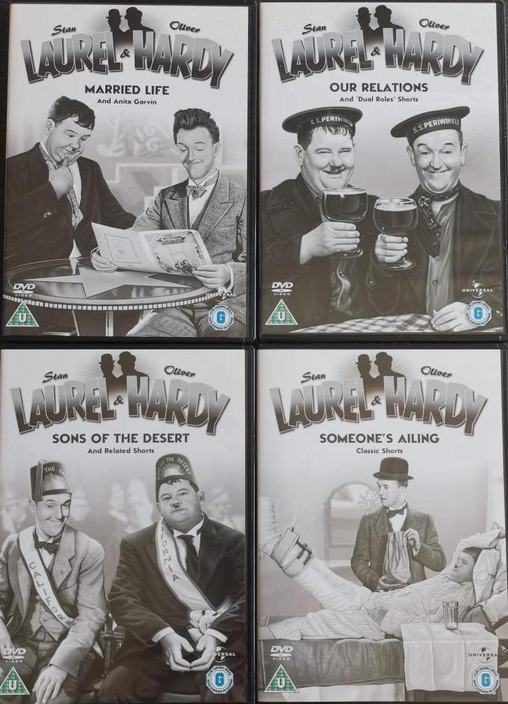 Laurel and Hardy - 4 films + shorts         Gratis verzenden, Cd's en Dvd's, Dvd's | Tv en Series, Zo goed als nieuw, Boxset, Komedie