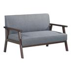 2-zitsbank Kinda 121x69x75 cm houtkleurig en grijs [en.casa], Huis en Inrichting, Banken | Sofa's en Chaises Longues, Verzenden