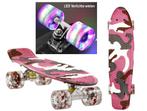 Sajan - Skateboard - LED - Penny board - Camouflage Roze -, Nieuw, Skateboard, Verzenden