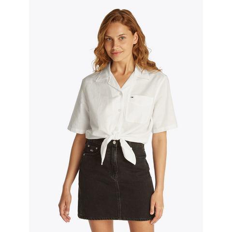 TOMMY JEANS T-shirt TJW CRP LINEN SS SHIRT met, Kleding | Dames, T-shirts, Nieuw, Verzenden