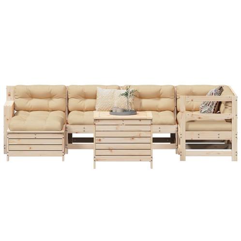 vidaXL 7-delige Loungeset massief grenenhout, Tuin en Terras, Tuinsets en Loungesets, Loungeset, Nieuw, Verzenden