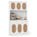 LIVSK Keukenkast 180 cm Hoog - Vlechtwerkdeuren - Verstelbar, Verzenden, Nieuw