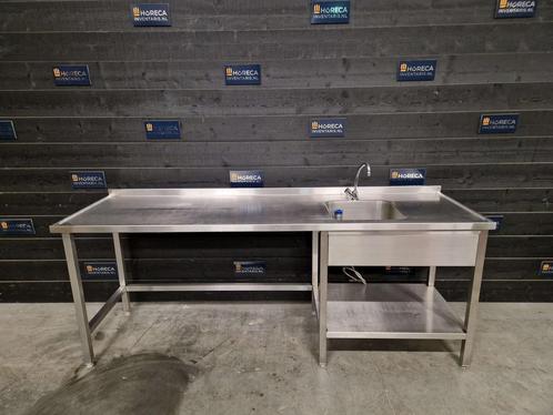 Wastafel | geschikt voor voorlader | enkele wasbak | RVS |, Zakelijke goederen, Horeca | Keukenapparatuur, Gebruikt, RVS Meubilair