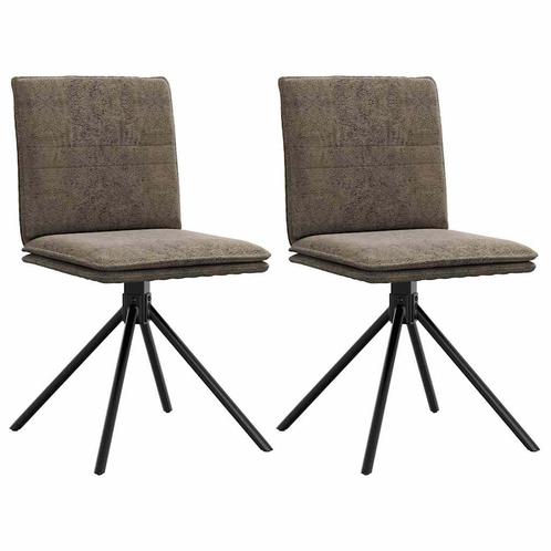vidaXL Eetkamerstoel kunstsuède donkergrijs, Huis en Inrichting, Stoelen, Nieuw, Verzenden