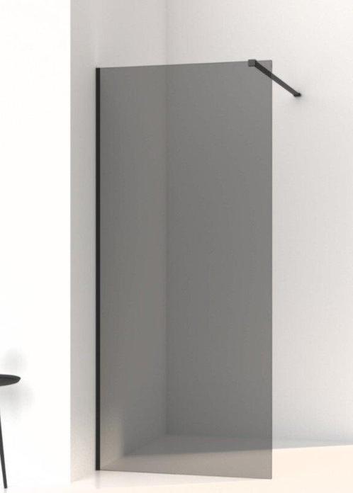 Douchewand slimline 120 x 200 cm rookglas met mat zwarte, Doe-het-zelf en Verbouw, Sanitair, Bad, Nieuw, Glas, Ophalen of Verzenden