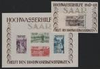 Saarland 1948 - Hochwasser-blokpaar postfris (MNH),, Gestempeld
