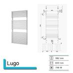 Handdoekradiator Lago 1182 x 600 mm Zwart, Ophalen of Verzenden, Nieuw, Overige typen