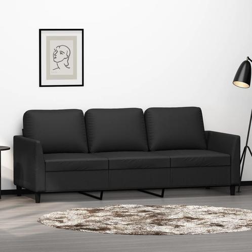 vidaXL Driezitsbank 180 cm kunstleer zwart, Huis en Inrichting, Banken | Bankstellen, Nieuw, 200 tot 250 cm, Leer, Driepersoons