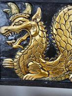 Thaise wandpanelen - Gouden Draak van kracht en wijsheid -, Antiek en Kunst