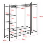 Kledingkast open kast zwart met 6 planken 150x150x40 cm, Huis en Inrichting, Kasten | Kledingkasten, Verzenden, Nieuw