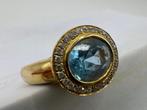 Ring - 18 karaat Geel goud - 2.15ct. tw. Aquamarijn -, Nieuw