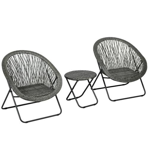 TRUUSK HOMCOM Klappbare Gartengarnitur Balkonset mit Couchti, Tuin en Terras, Overige Tuin en Terras, Nieuw, Verzenden
