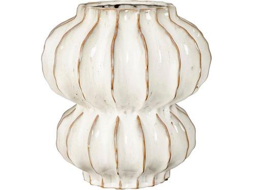 Mica Decorations Altea Vaas - H35 x Ø33 cm - Keramiek - Off, Huis en Inrichting, Woonaccessoires | Vazen, Nieuw, Verzenden