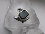 Zilver, Onyx - Manchetknopen - Art Deco